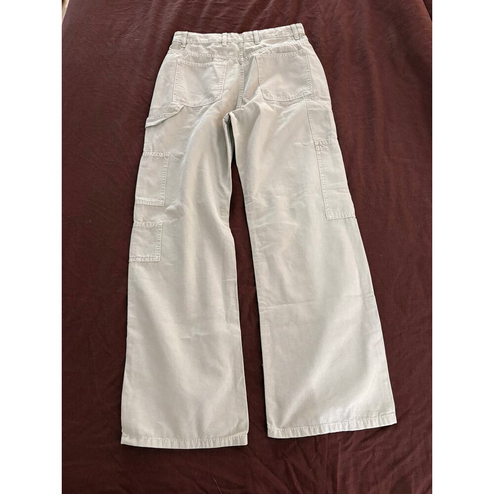 Primark Tan Cargo Pants Utility Gorpcore Straight Leg Cotton Casual Tan Sz 6 - Picture 2 of 7